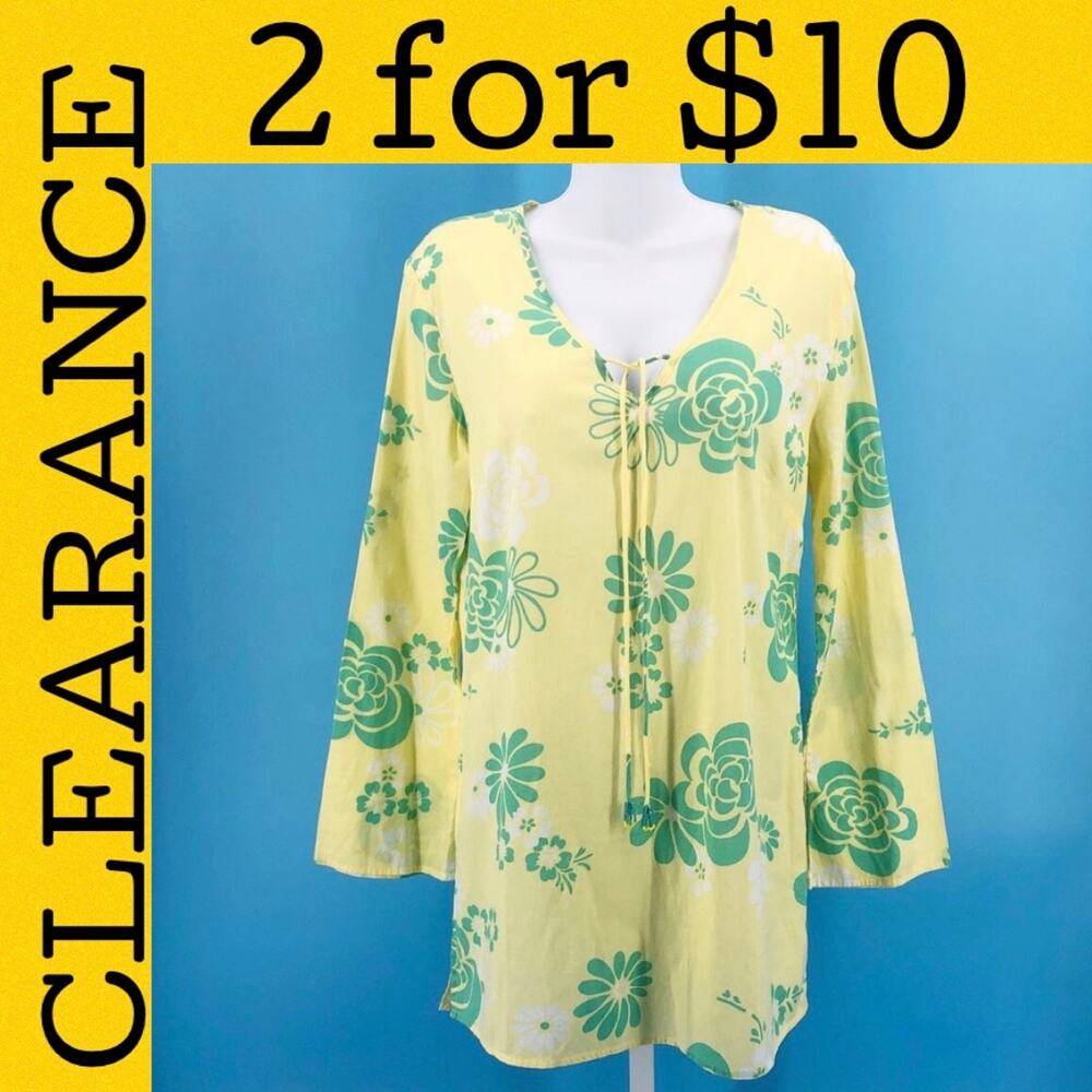 🟡 GAP yellow floral swim cover